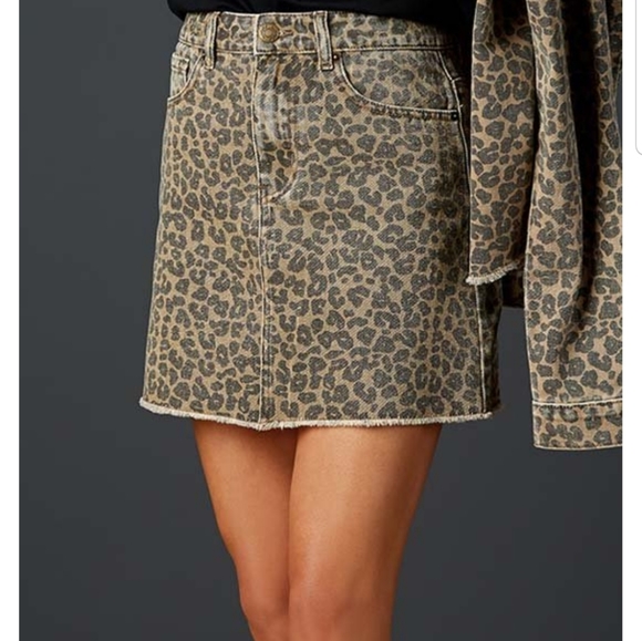 Tan and Black Stevie Denim Skirt - Picture 2 of 3